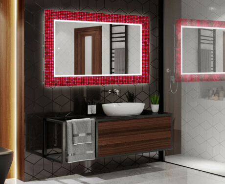 Dekorativno Ogledalo S Rasvjetom Za Kupaonicu - Red Mosaic #2