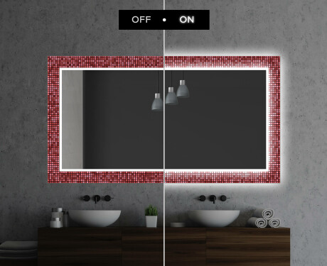 Dekorativno Ogledalo S Rasvjetom Za Kupaonicu - Red Mosaic #7