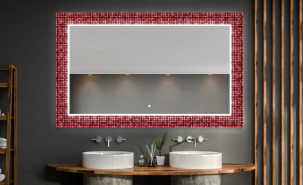 Dekorativno Ogledalo S Rasvjetom Za Kupaonicu - Red Mosaic