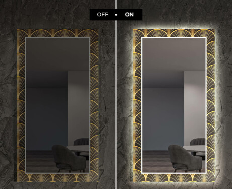 Ukrasno Zrcalo S LED Pozadinskim Osvjetljenjem Za Predvorje - Art Deco #7