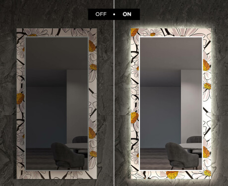 Ukrasno Zrcalo S LED Osvjetljenjem Za Blagovaonicu - Chamomile #7