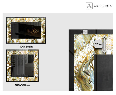 Dekorativno Ogledalo S Rasvjetom - Golden Streaks #2