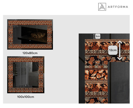 Dekorativno Ogledalo S Rasvjetom - Abstract Leaves #2