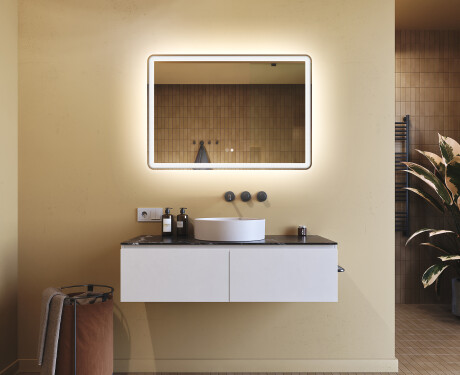 Ogledalo s LED rasvjetom 100x70cm s Dual color, Dodirni prekidač, Grijaća prostirka, Bluetooth zvučnik - L141 #9