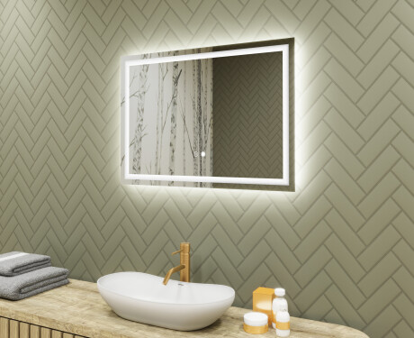 Ogledalo s LED rasvjetom 70x50cm s Dual color, Dodirni prekidač, Grijaća prostirka - L49