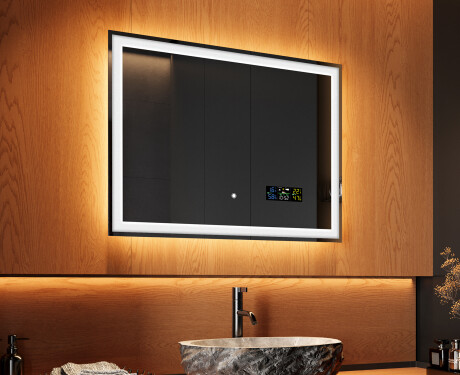 Ogledalo s LED rasvjetom 80x60cm s Dual color, Dodirni prekidač, Stanica - L01