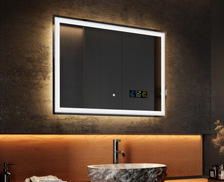 Ogledalo s LED rasvjetom 80x60cm s Dual color, Dodirni prekidač, Stanica - L01 #2