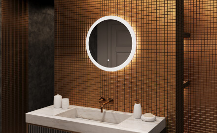 Okruglo LED osvetljeno ogledalo za kupatilo 60 cm s Dual color, Dodirni prekidač