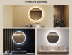 Okruglo ogledalo za kupatilo s LED osvjetljenjem 80 cm s Dual color, Dodirni prekidač #2