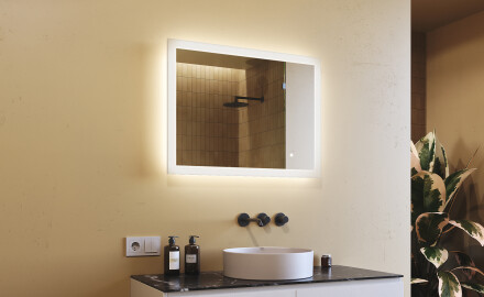 Pravokutno ogledalo za kupatilo s LED osvjetljenjem 80x60 cm s Dual color, Dodirni prekidač