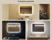 Pravokutno ogledalo za kupatilo s LED osvjetljenjem 100x70 cm s Dual color, Dodirni prekidač #2