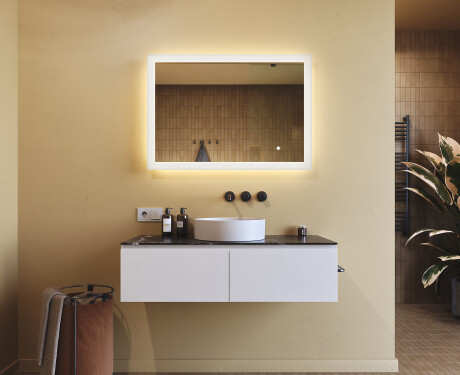 Pravokutno ogledalo za kupatilo s LED osvjetljenjem 100x70 cm s Dual color, Dodirni prekidač #8