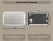 Pravokutno ogledalo za kupatilo s LED osvjetljenjem 120x70 cm s Dual color, Dodirni prekidač #7