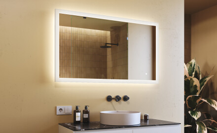 Pravokutno ogledalo za kupatilo s LED osvjetljenjem 120x70 cm s Dual color, Dodirni prekidač