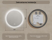 Okrugla ogledala za kupatilo s LED osvjetljenjem 60 cm s Dual color, Dodirni prekidač, Grijaća prostirka #8