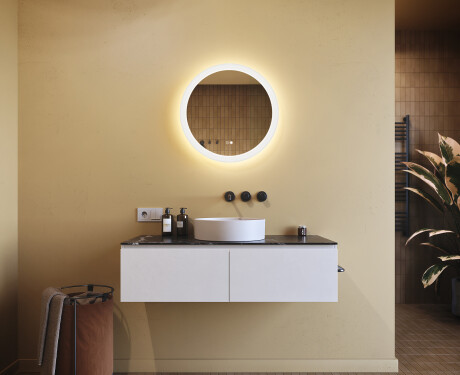Okrugla ogledala za kupatilo s LED osvjetljenjem 60 cm s Dual color, Dodirni prekidač, Grijaća prostirka #9
