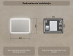 Pravokutno LED ogledalo za kupatilo 80x60 cm s Dual color, Dodirni prekidač, Grijaća prostirka #8