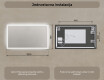 Pravokutno LED osvetljeno ogledalo za kupatilo 120x70 cm s Dual color, Dodirni prekidač, Grijaća prostirka #8