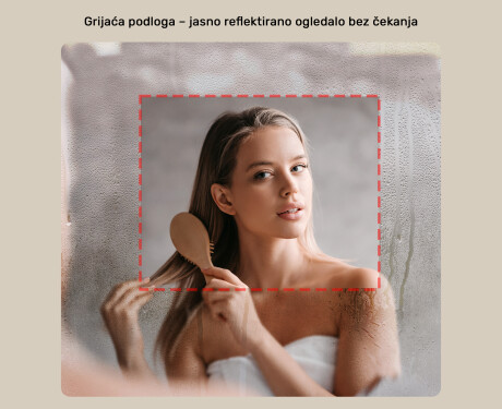 Okruglo ogledalo s osvjetljenjem 60 cm, dvobojno, dodirni prekidač, grijaća podloga #4