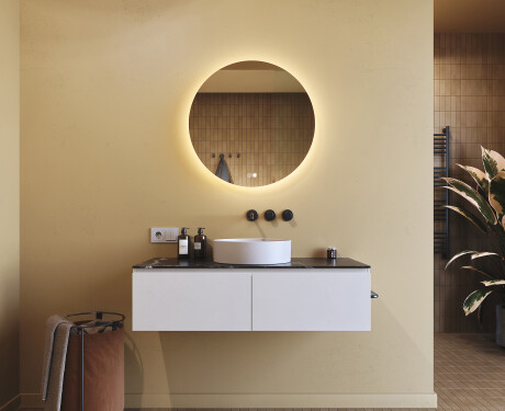 Okruglo ogledalo s osvjetljenjem 60 cm, dvobojno, dodirni prekidač, grijaća podloga #8