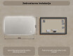 Pravokutno ogledalo za kupaonicu s LED osvjetljenjem 80x60/60x80 cm, dvobojno, dodirni prekidač, grijaća podloga #7