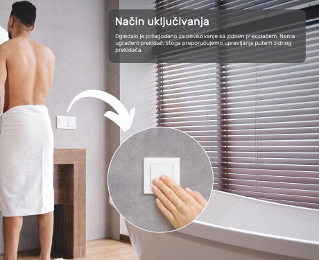 Okruglo osvijetljeno ogledalo za kupaonicu 60 cm s neutralnim svjetlom 4500K #3