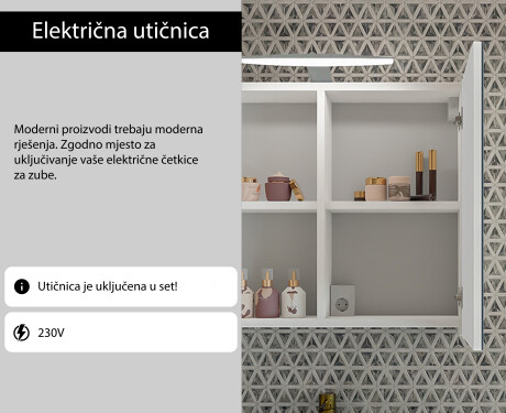 Kupaonski LED Ormarić Alphine White Mateo 70 x 60 cm #7