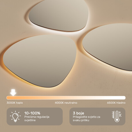 Nepravilno ogledalo s LED osvjetljenjem u crnom aluminijskom okviru #5