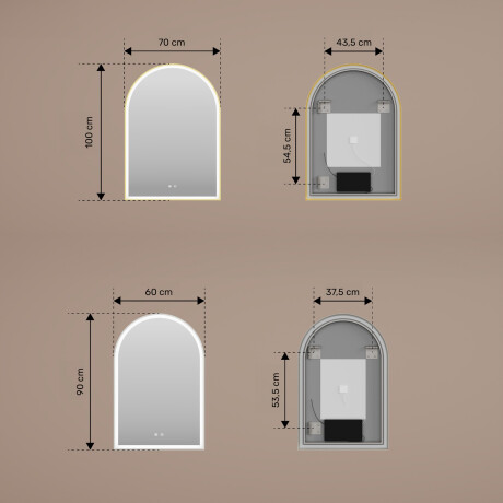 Nepravilno LED osvijetljeno ogledalo – 60x90/70x100 cm u srebrnom aluminijskom okviru #3