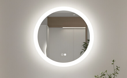 Okrugla ogledala za kupatilo s LED osvjetljenjem  s Dual color, Dodirni prekidač, Grijaća prostirka