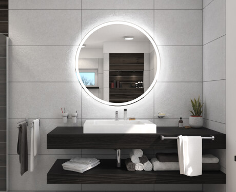 Okruglo zidno ogledalo za kupaonicu sa svjetlom na baterije L76 #5