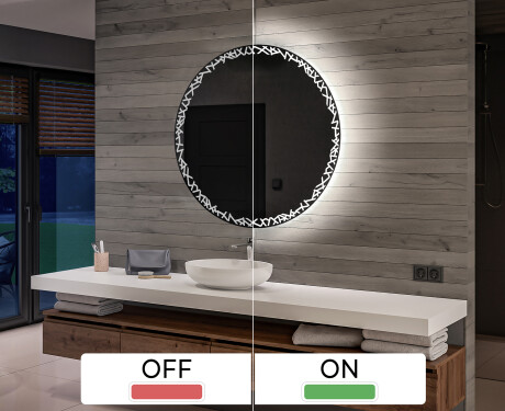 Okruglo zidno ogledalo za kupaonicu sa svjetlom na baterije L115 #3