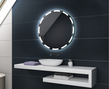 Okruglo ogledalo za kupaonicu sa rasvjetom na baterije L117 #2