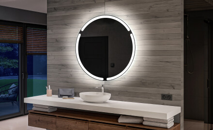 Okruglo ogledalo za kupaonicu sa rasvjetom na baterije L119