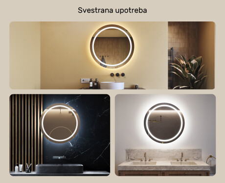 Ogledalo s LED rasvjetom 80cm s hladnim LED svjetlom 7000K, toplim svjetlom 3000K ili neutralnim svjetlom 4500K #2