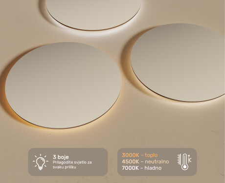 Ogledalo s LED rasvjetom 80cm s hladnim LED svjetlom 7000K, toplim svjetlom 3000K ili neutralnim svjetlom 4500K #3