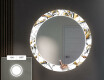 Okruglo Ukrasno Zrcalo S LED Pozadinskim Osvjetljenjem Za Predvorje - Golden Flowers #4