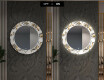 Okruglo Ukrasno Zrcalo S LED Pozadinskim Osvjetljenjem Za Predvorje - Golden Flowers #7