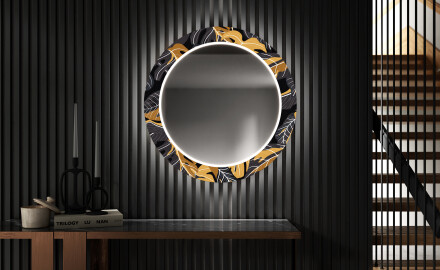 Okruglo Ukrasno Zrcalo S LED Pozadinskim Osvjetljenjem Za Predvorje - Autumn Jungle