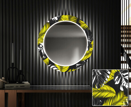 Okruglo Ukrasno Zrcalo S LED Pozadinskim Osvjetljenjem Za Predvorje - Gold Jungle #1