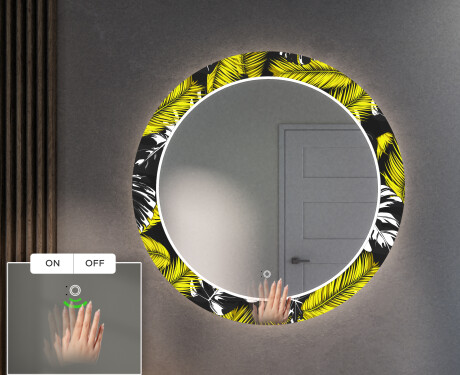 Okruglo Ukrasno Zrcalo S LED Pozadinskim Osvjetljenjem Za Predvorje - Gold Jungle #5