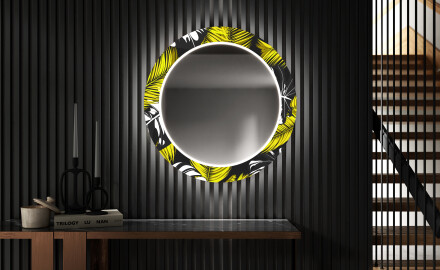 Okruglo Ukrasno Zrcalo S LED Pozadinskim Osvjetljenjem Za Predvorje - Gold Jungle