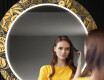 Okruglo Ukrasno Zrcalo S LED Pozadinskim Osvjetljenjem Za Predvorje - Ancient Pattern #12