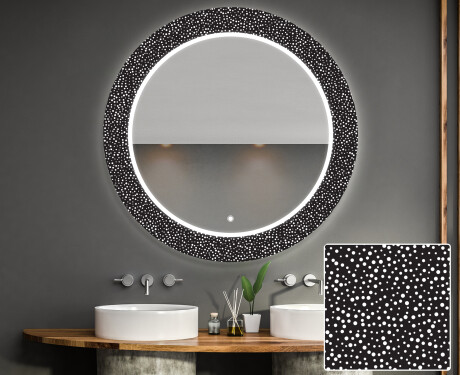 Okruglo Ukrasno Zrcalo S LED Osvjetljenjem Za Kupaonicu - Dotts #1