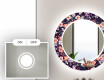 Okruglo Ukrasno Zrcalo S LED Osvjetljenjem Za Kupaonicu - Elegant Flowers #4
