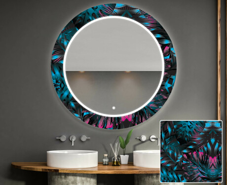 Okruglo Ukrasno Zrcalo S LED Osvjetljenjem Za Kupaonicu - Fluo Tropic #1