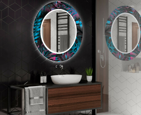 Okruglo Ukrasno Zrcalo S LED Osvjetljenjem Za Kupaonicu - Fluo Tropic #2