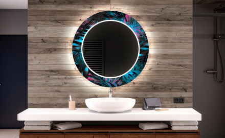 Okruglo Ukrasno Zrcalo S LED Osvjetljenjem Za Kupaonicu - Fluo Tropic