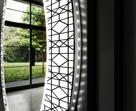 Okruglo Ukrasno Zrcalo S LED Osvjetljenjem Za Kupaonicu - Industrial #11