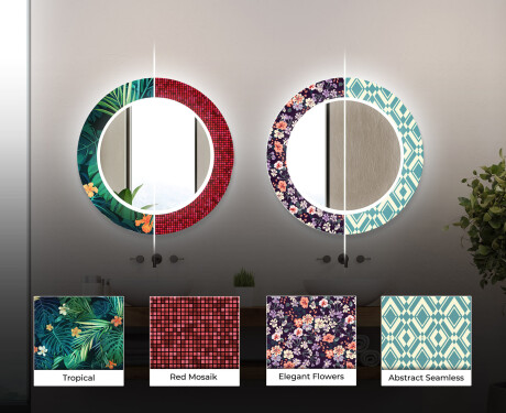 Okruglo Ukrasno Zrcalo S LED Osvjetljenjem Za Kupaonicu - Letters #6